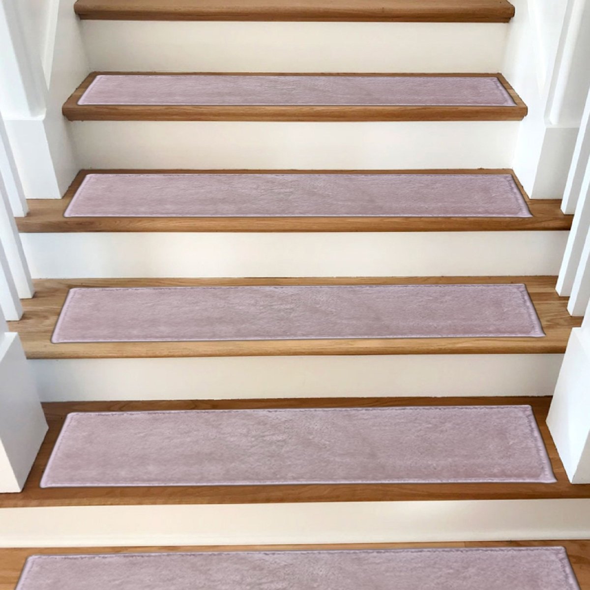 Stair Treads Carpet Shaggy, Fluffy Pink, Stair Carpet, Aesthetic Stair Runner, Ultra Thin Stair Mat, Modern Step Pad, Stair Rug, Treads - Slips Away - 1590440765_3978766879 -