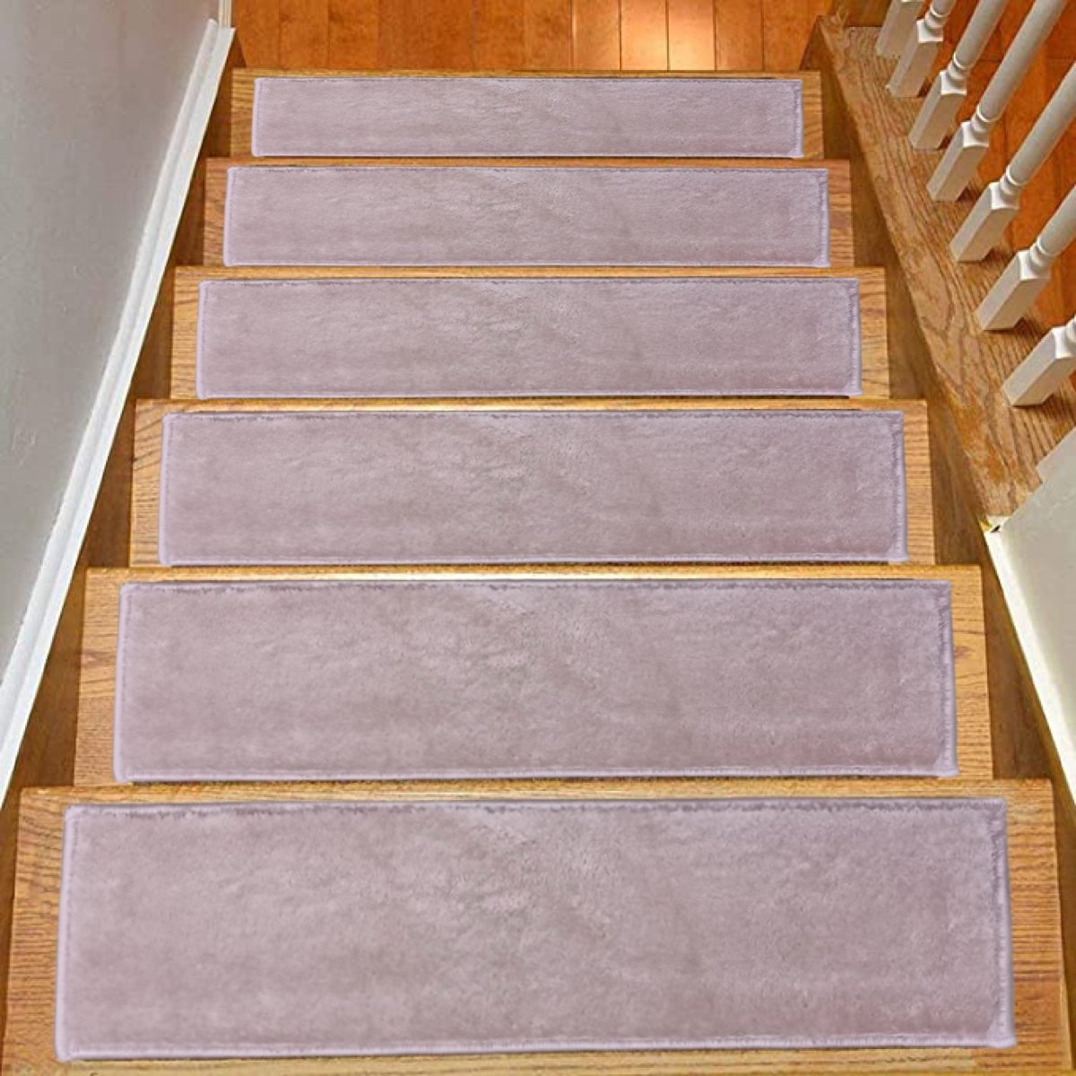 Stair Treads Carpet Shaggy, Fluffy Pink, Stair Carpet, Aesthetic Stair Runner, Ultra Thin Stair Mat, Modern Step Pad, Stair Rug, Treads - Slips Away - 1590440765_3978766879 -