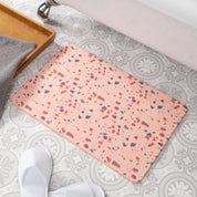 Terrazzo Bathmat - Geometric Bathmat - Neutral Color Bathroom Decor - Abstract Mat - Modern Bathroom Decor - Pink Stone Non Slip Bath Mat - Slips Away - 1344506585 -