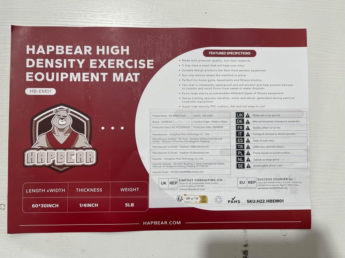 Treadmill Exercise Bike Mat: Heavy-duty, non-slip, waterproof floor protector for noise reduction