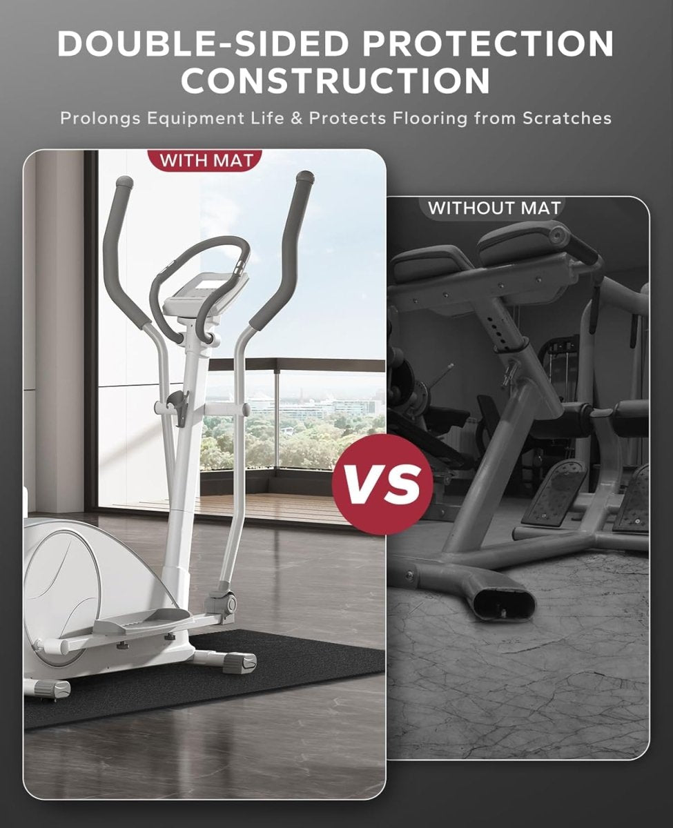 Treadmill Exercise Bike Mat: Heavy-duty, non-slip, waterproof floor protector for noise reduction