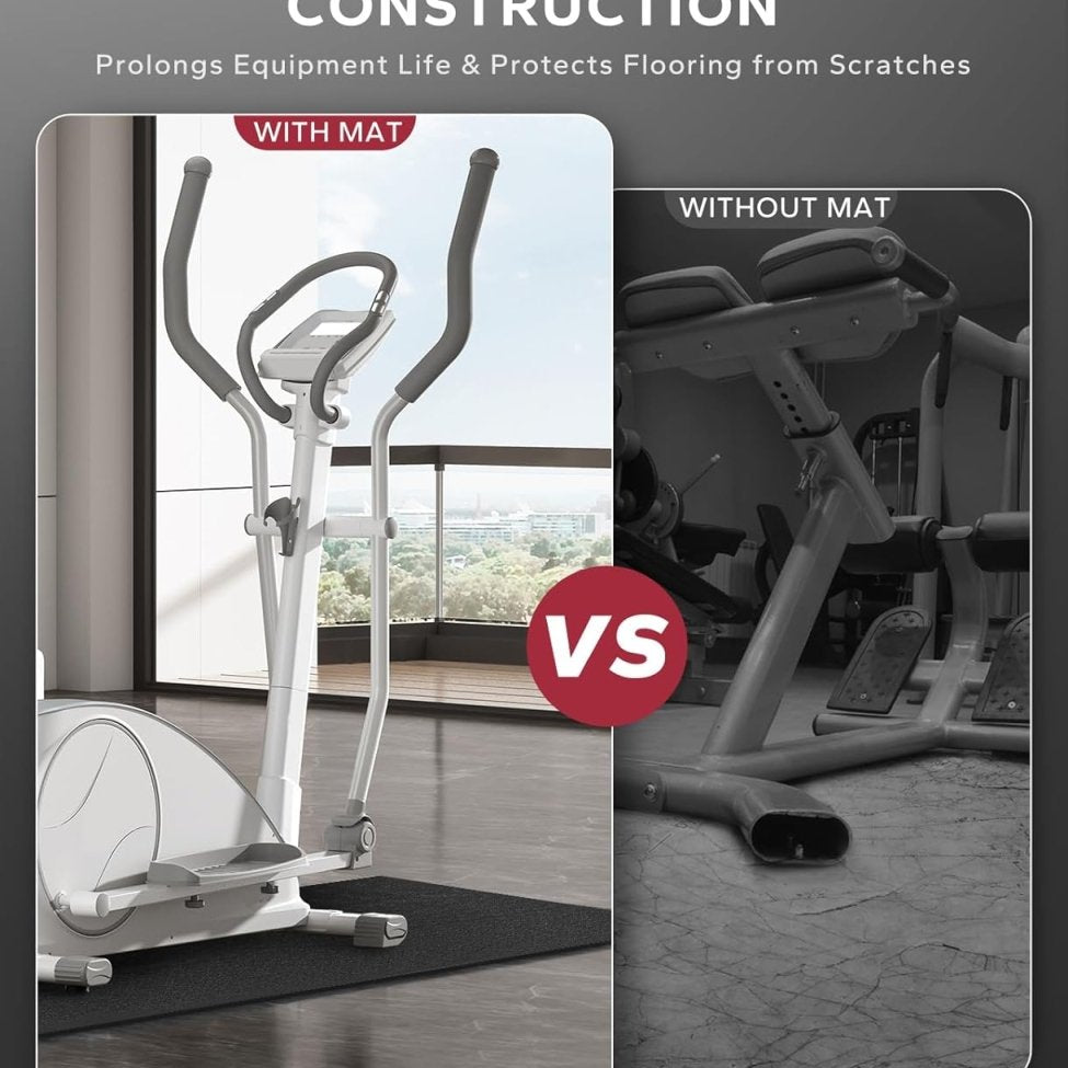 Treadmill Exercise Bike Mat: Heavy-duty, non-slip, waterproof floor protector for noise reduction