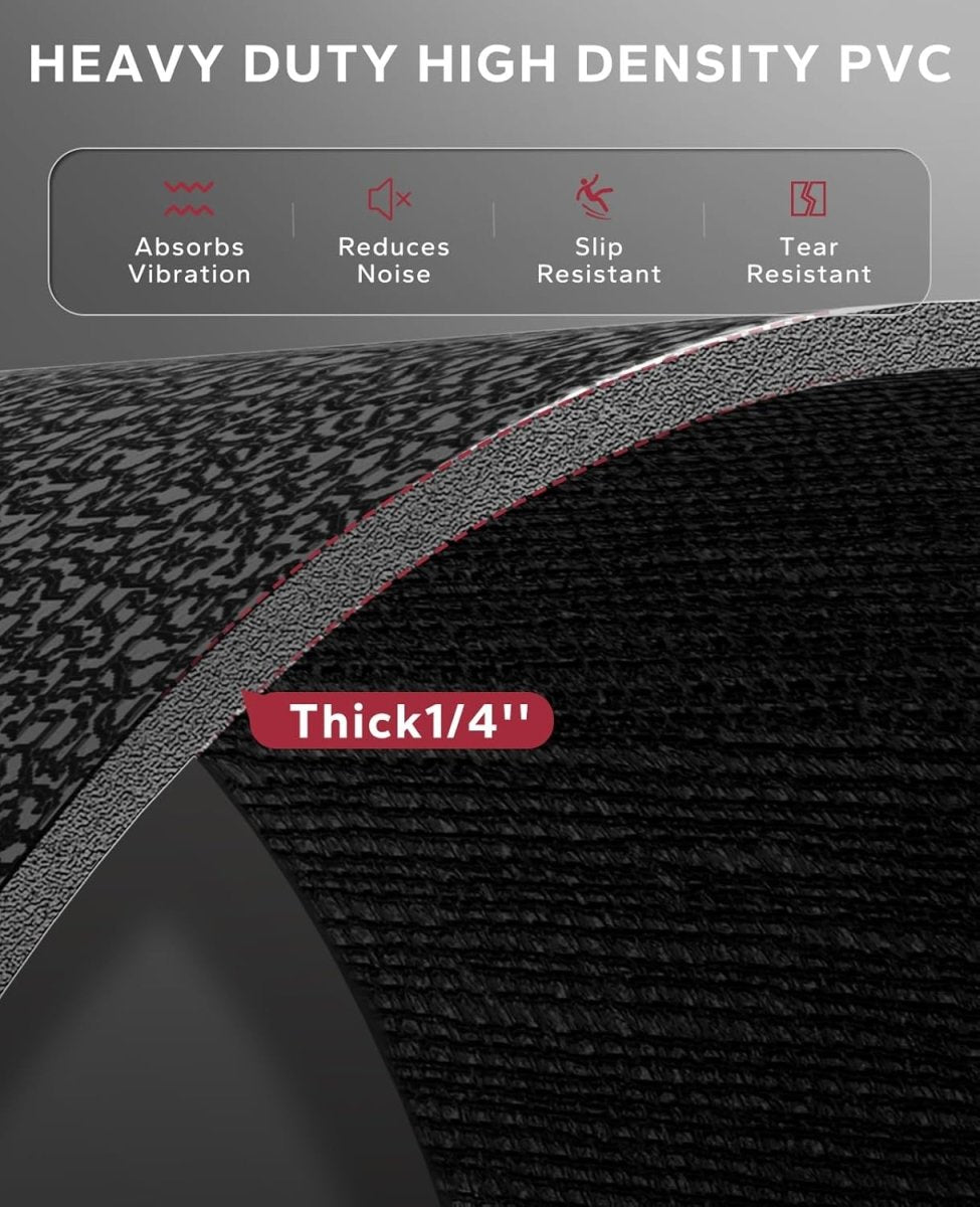 Treadmill Exercise Bike Mat: Heavy-duty, non-slip, waterproof floor protector for noise reduction