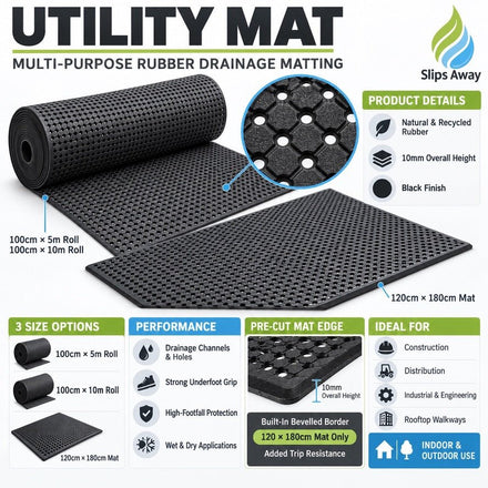 Utility hard wearing multi-purpose mat - Slips Away - UT3933 -