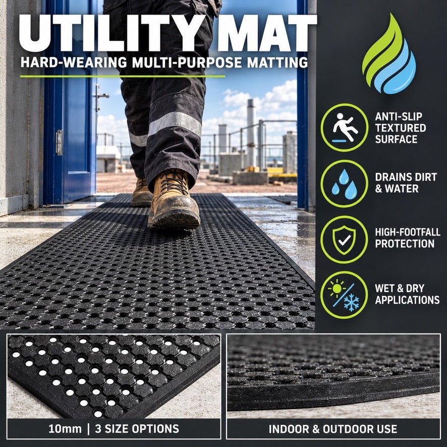 Utility hard wearing multi-purpose mat - Slips Away - UT3933 -