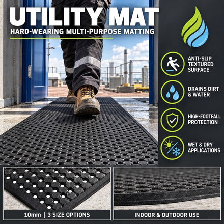Utility hard wearing multi-purpose mat - Slips Away - UT3933 -