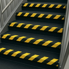 VALUE PACK DEALS GRP Stair & Step Nosing Cover Anti Slip Treads Heavy Duty for High Traffic Areas - HAZARD - Slips Away - Stair nosing - 1x nosing hazard 500mm - 