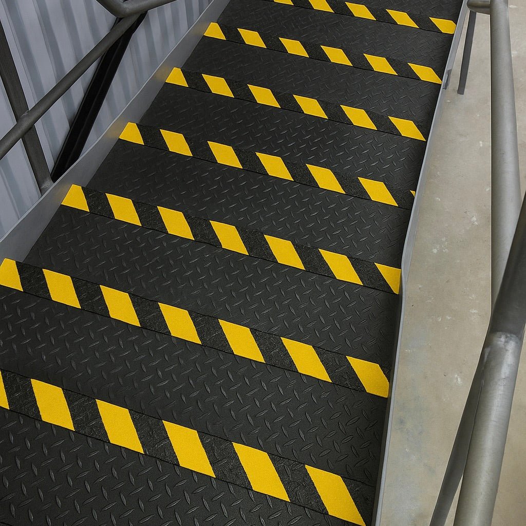VALUE PACK DEALS GRP Stair & Step Nosing Cover Anti Slip Treads Heavy Duty for High Traffic Areas - HAZARD - Slips Away - Stair nosing - 1x nosing hazard 500mm - 