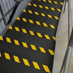 VALUE PACK DEALS GRP Stair & Step Nosing Cover Anti Slip Treads Heavy Duty for High Traffic Areas - HAZARD - Slips Away - Stair nosing - 1x nosing hazard 500mm - 