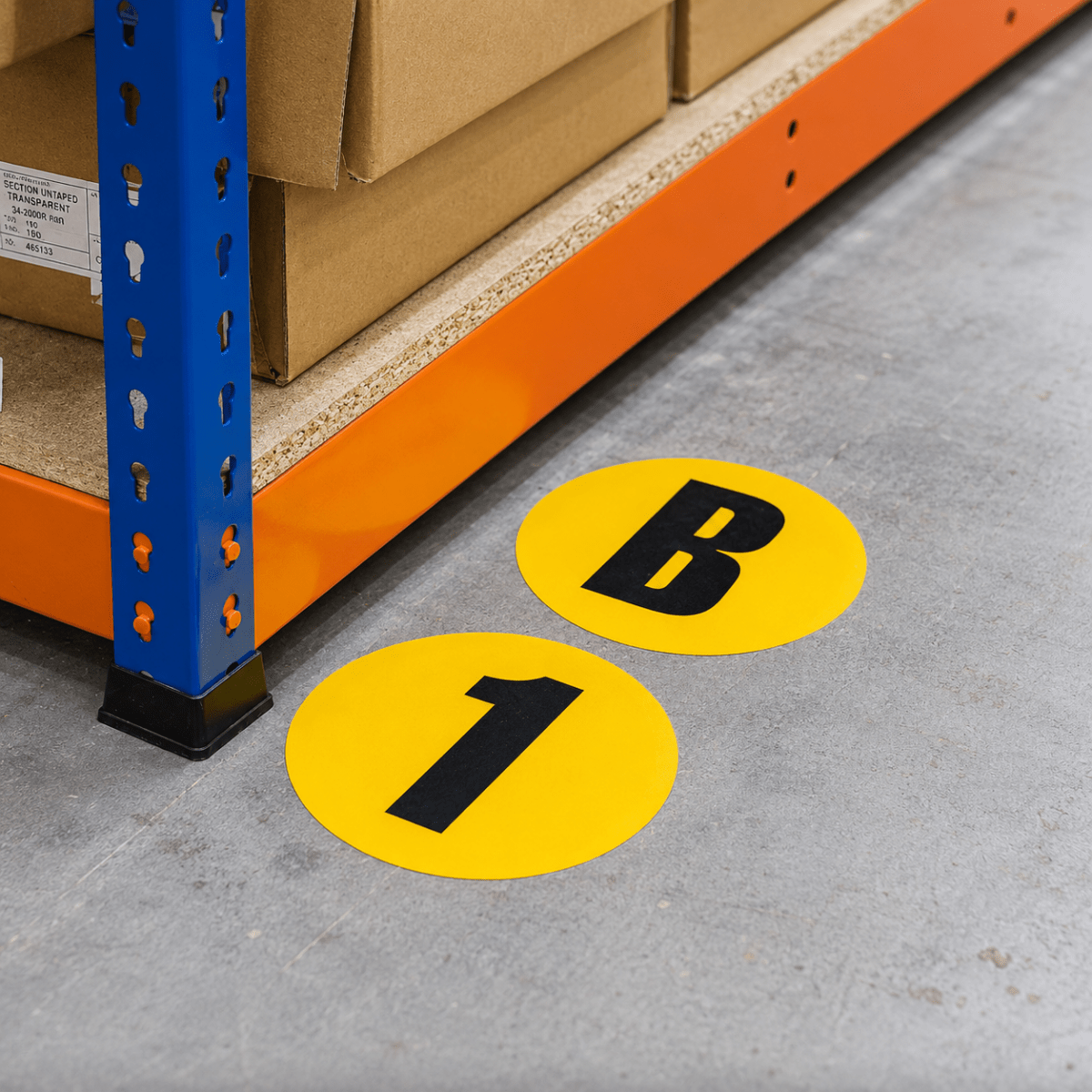Warehouse Adhesive Number Floor Identification Markers - 190mm - Slips Away - Anti slip tape - H7503 - 1 - 