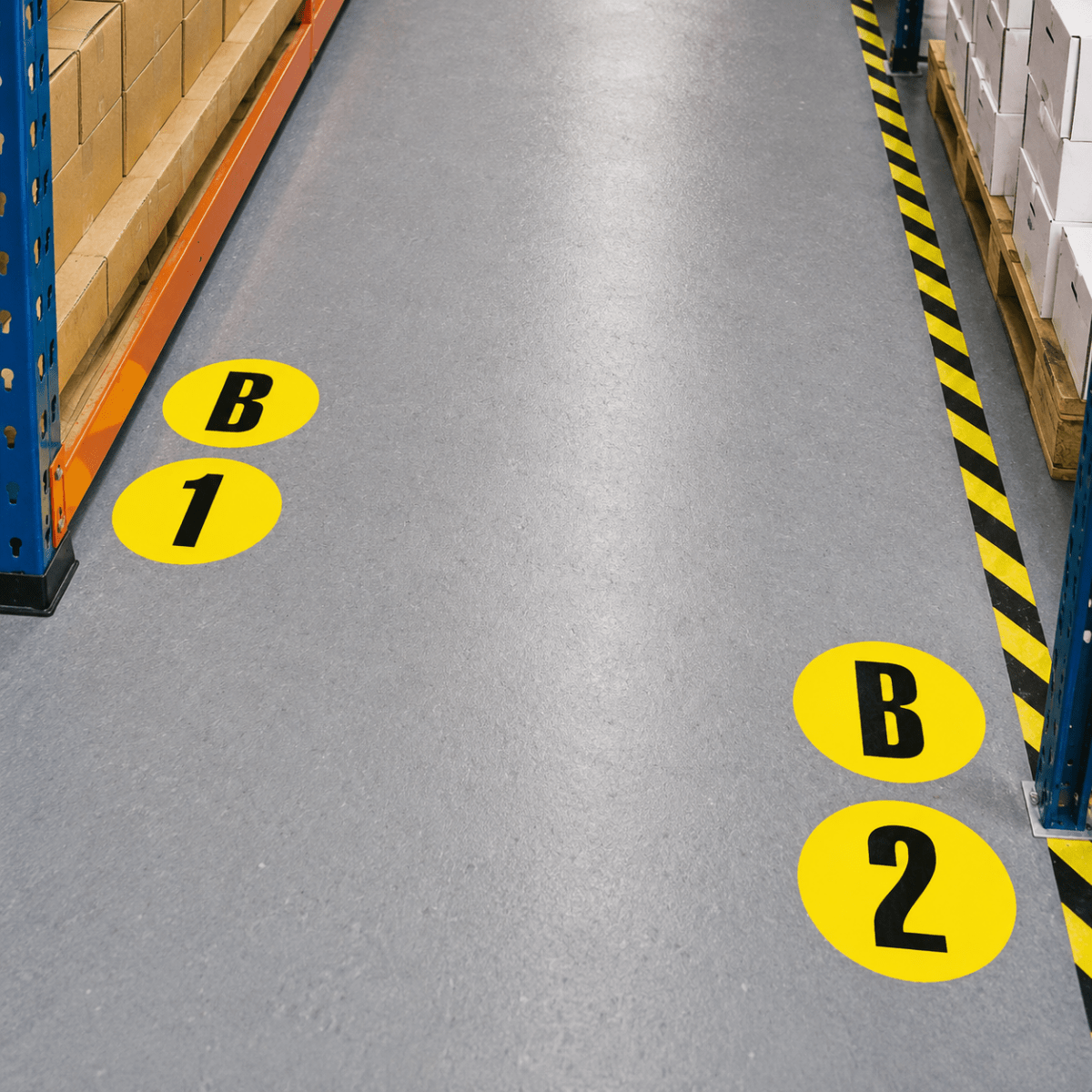 Warehouse Adhesive Number Floor Identification Markers - 190mm - Slips Away - Anti slip tape - H7503 - 1 - 