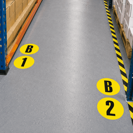 Warehouse Adhesive Number Floor Identification Markers - 190mm - Slips Away - Anti slip tape - H7503 - 1 - 
