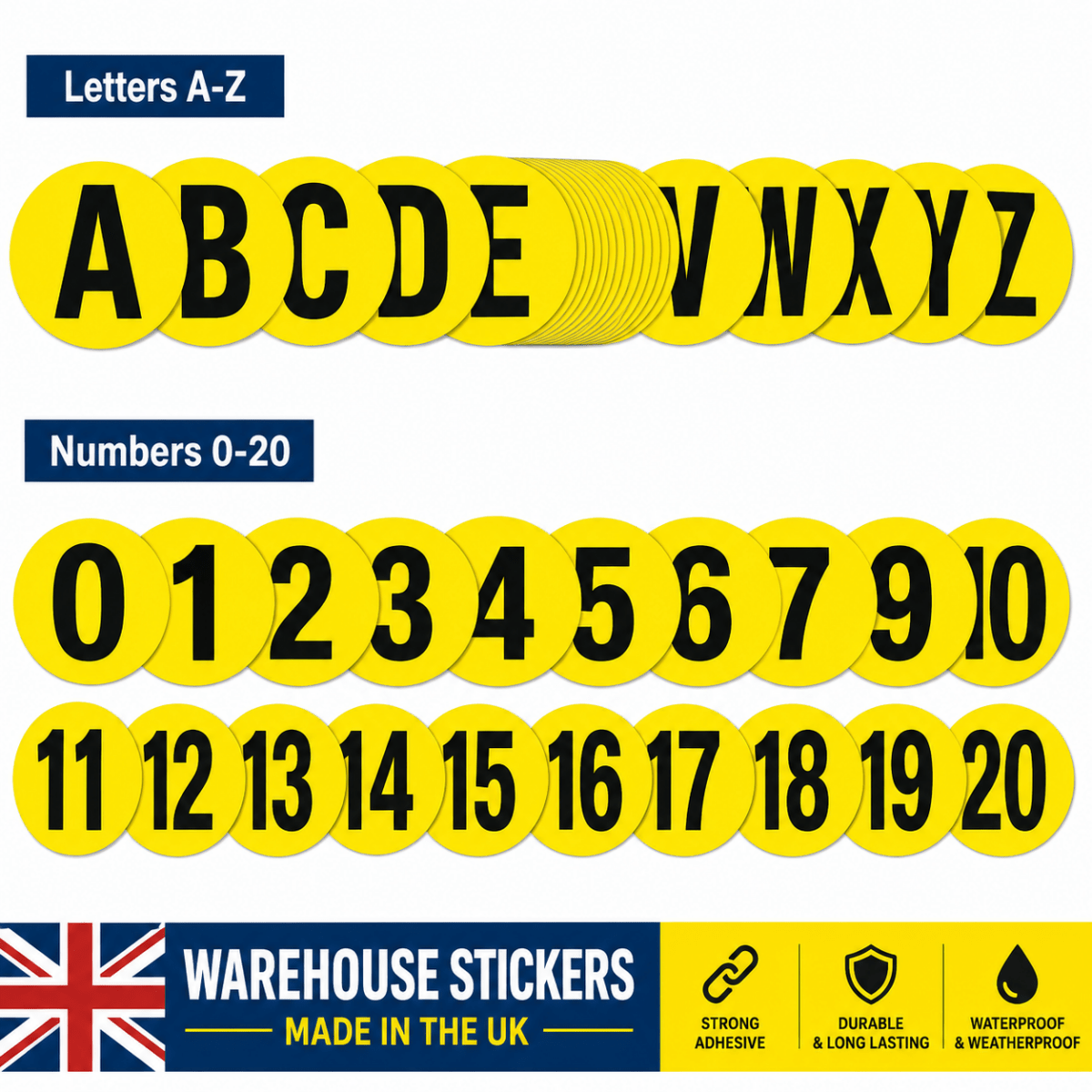 Warehouse Adhesive Number Floor Identification Markers - 190mm - Slips Away - Anti slip tape - H7503 - 1 - 