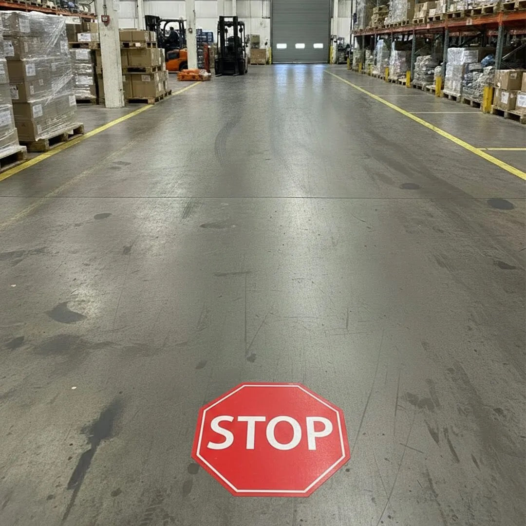 Warehouse Floor Graphic Marker Safety Signs -High Visibility - Strong Self Adhesive - Slips Away - Anti slip tape - EWM01 - Forklift Truck Area -
