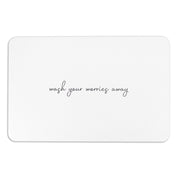 Wash Your Worries Away Bathmat - Inspirational Mat - Bathroom Home Decor - Cute Aesthetic Bath Mat - Stone Non Slip Bath Mat - 39 X 60Cm - Slips Away - 1344578281 -
