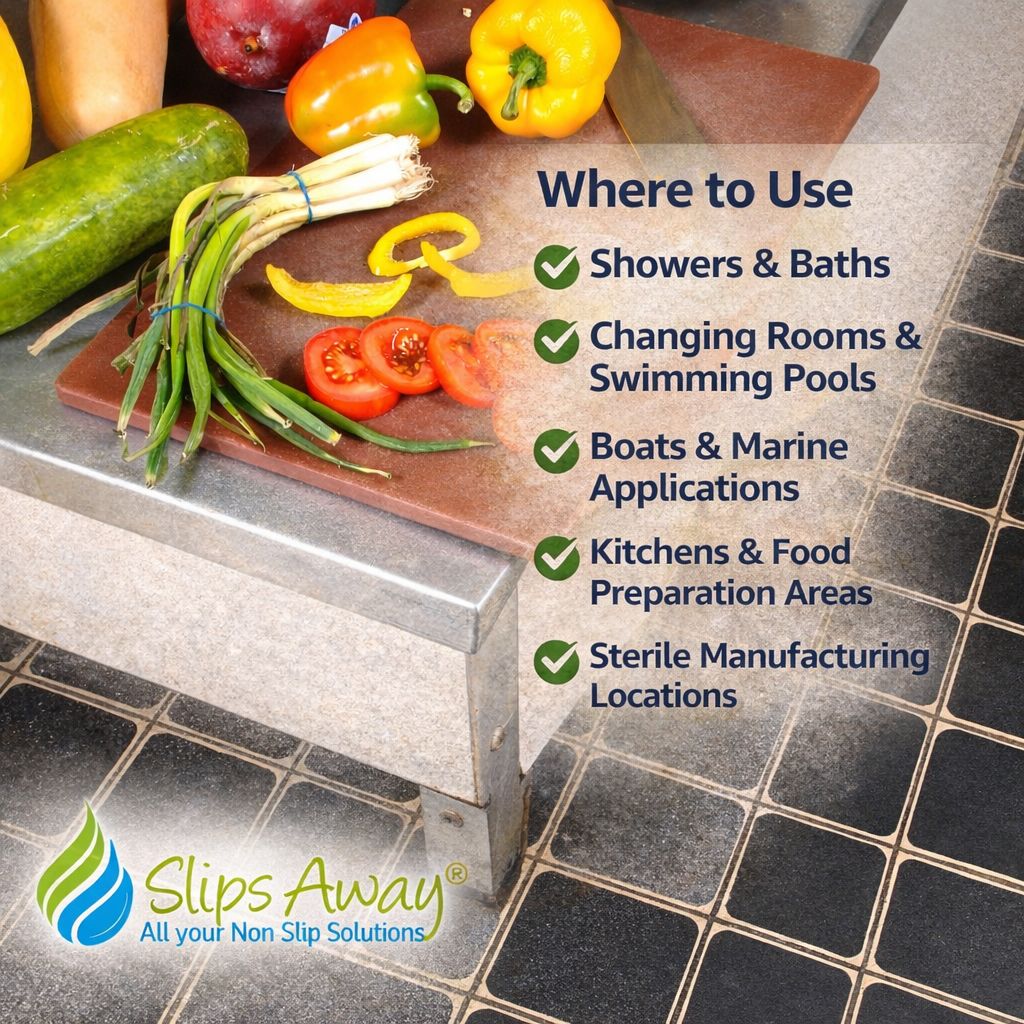 Waterproof Aqua - Safe Anti Slip Tape - Perfect for swimmimg pools, boats, kitchens, and sterile environments - Slips Away - Anti slip tape - H3405 BLK 140x140 - 10pck - 