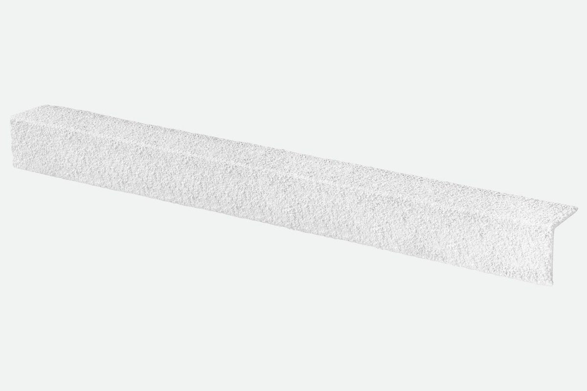 White GRP Stair Nosings – Heavy - Duty Anti - Slip Safety Tread - Non - Slip Step Edge Protection 30mm x 70mm. - Slips Away - SN0216WH - 