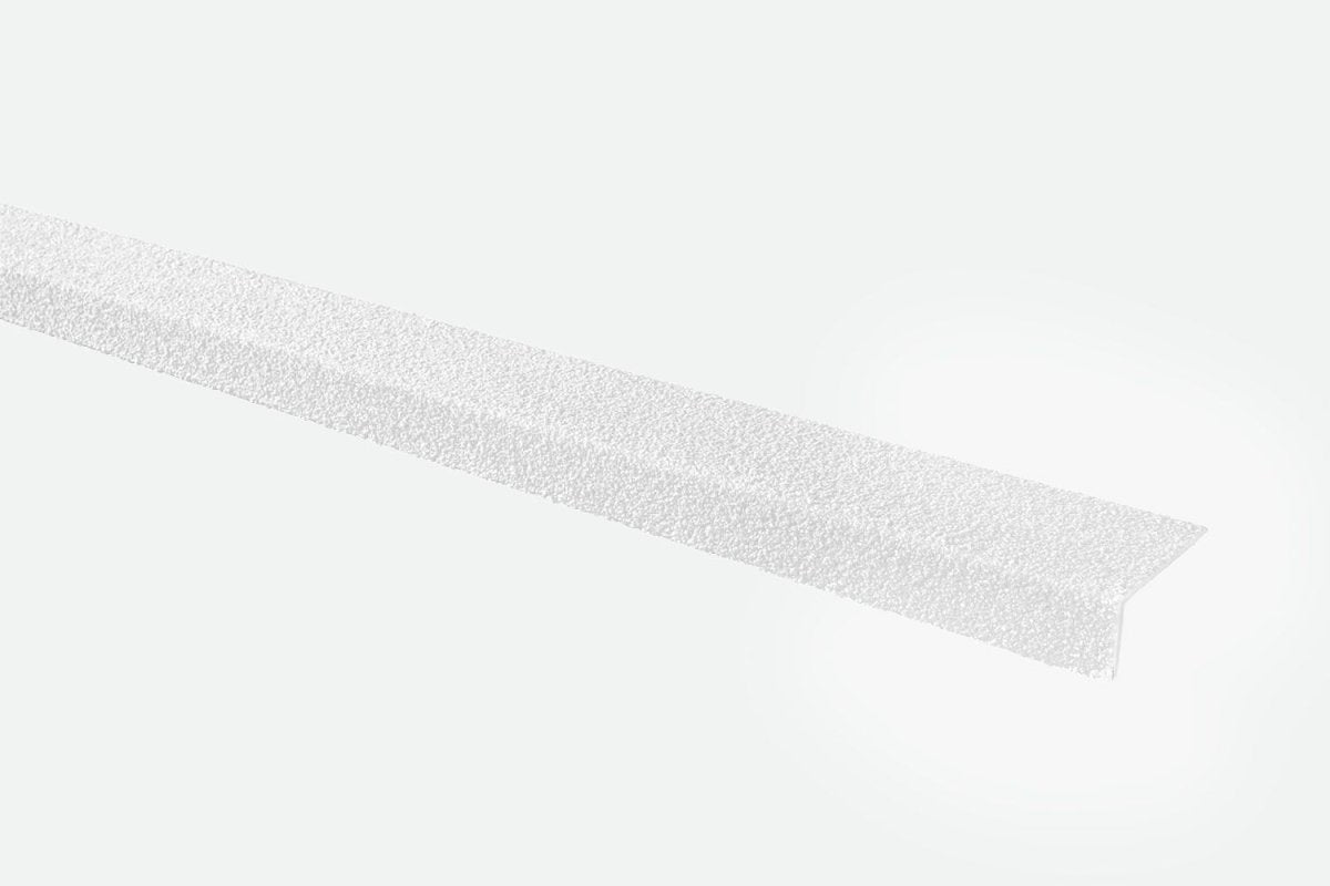 White GRP Stair Nosings – Heavy - Duty Anti - Slip Safety Tread - Non - Slip Step Edge Protection 30mm x 70mm. - Slips Away - SN0216WH - 