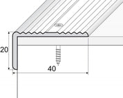 Anodised Aluminium Anti-Slip Stair Nosing - 40 x 20mm, 900mm (2.95ft) Length 