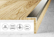 Anodised Aluminium Anti-Slip Stair Nosing - 40 x 20mm, 900mm (2.95ft) Length 