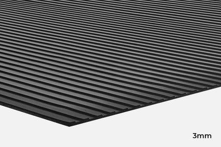 Wide Rib Rubber Anti - slip Matting | 3mm / 900mm / 2m (Custom Cut) - Slips Away - WR3122C - 