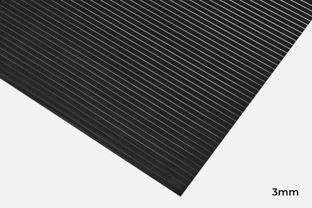 Wide Rib Rubber Anti - slip Matting | 3mm / 900mm / 2m (Custom Cut) - Slips Away - WR3122C - 