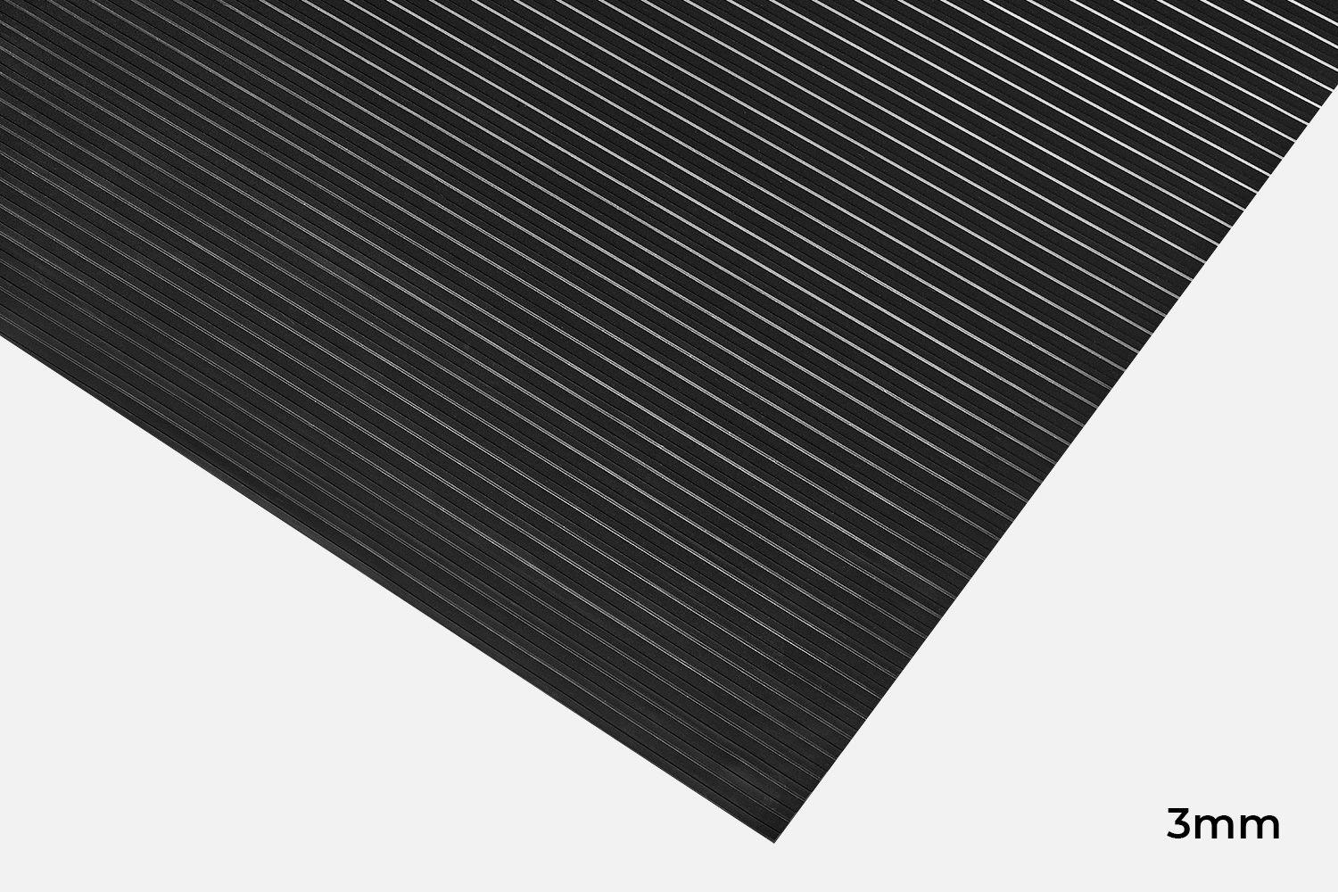 Wide Rib Rubber Anti-slip Matting | 3mm / 900mm / 2m (Custom Cut)