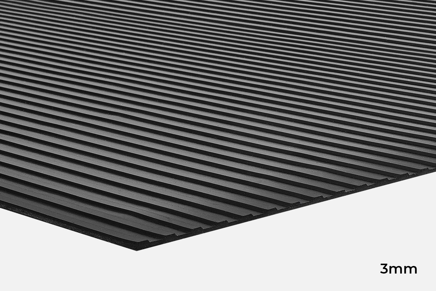 Wide Rib Rubber Anti-slip Matting | 3mm / 900mm / 2m (Custom Cut)