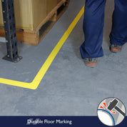 Yellow Aisle Marking Tape – Heavy - Duty Floor Line Marking for Warehouses & Industrial Safety - Slips Away - Anti slip tape - Ylw/permstripe - H6901Y 25mm - 