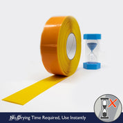 Yellow Aisle Marking Tape – Heavy - Duty Floor Line Marking for Warehouses & Industrial Safety - Slips Away - Anti slip tape - Ylw/permstripe - H6901Y 25mm - 