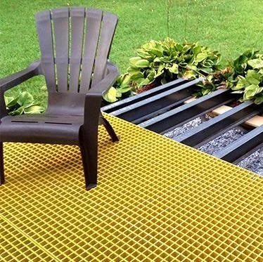 Yellow GRP Open Mesh Grating Panels – Anti - Slip & Corrosion - Resistant for Walkways & Platforms - Slips Away - GRP MESH GRATING - YLW GRP MESH 2000x1000x25 - 
