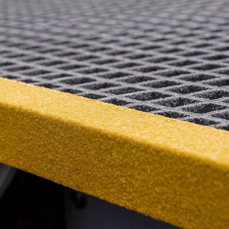 Yellow GRP Stair Nosings – Heavy - Duty Anti - Slip Safety Tread - Non - Slip Step Edge Protection 30mm x 70mm - Slips Away - SN0216YL. - 