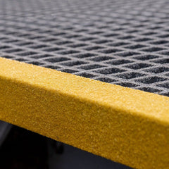Yellow GRP Stair Nosings – Heavy - Duty Anti - Slip Safety Tread - Non - Slip Step Edge Protection 30mm x 70mm - Slips Away - SN0216YL. - 