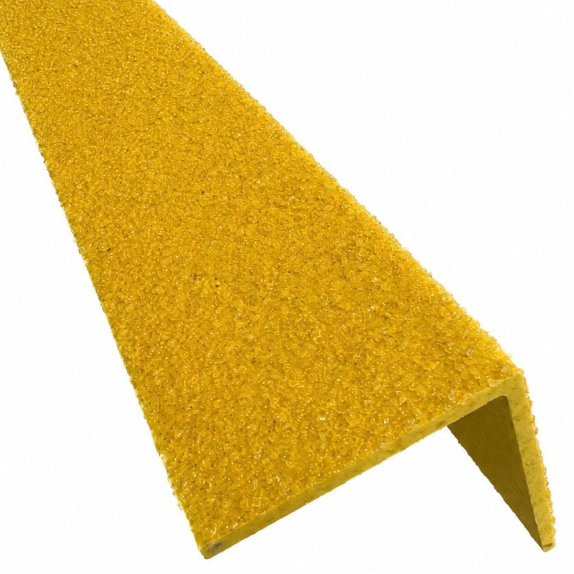 Yellow GRP Stair Nosings – Heavy-Duty Anti-Slip Safety Tread - Non-Slip Step Edge Protection (55mm x55mm ) - Slips Away - Stair nosing - 1x GRP nosing yellow 500mm -