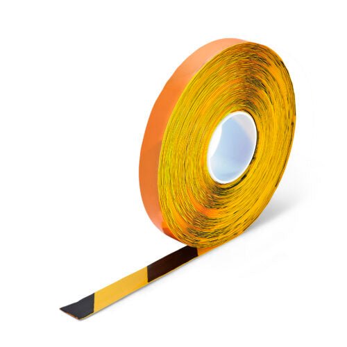 Yellow/Black Aisle Marking Tape – Heavy - Duty Floor Line Marking for Warehouses & Industrial Safety - Slips Away - Anti slip tape - BLK/YLW/permstripe - H6901D 25mm - 