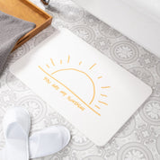 You Are My Sunshine Bathmat - Retro Sunburst Bath Mat - Sunrays Hippie Bath Mat - Bohemian Bath Rug - White Stone Non Slip Bath Mat -39X60Cm - Slips Away - Bath mat - 1330596590 -