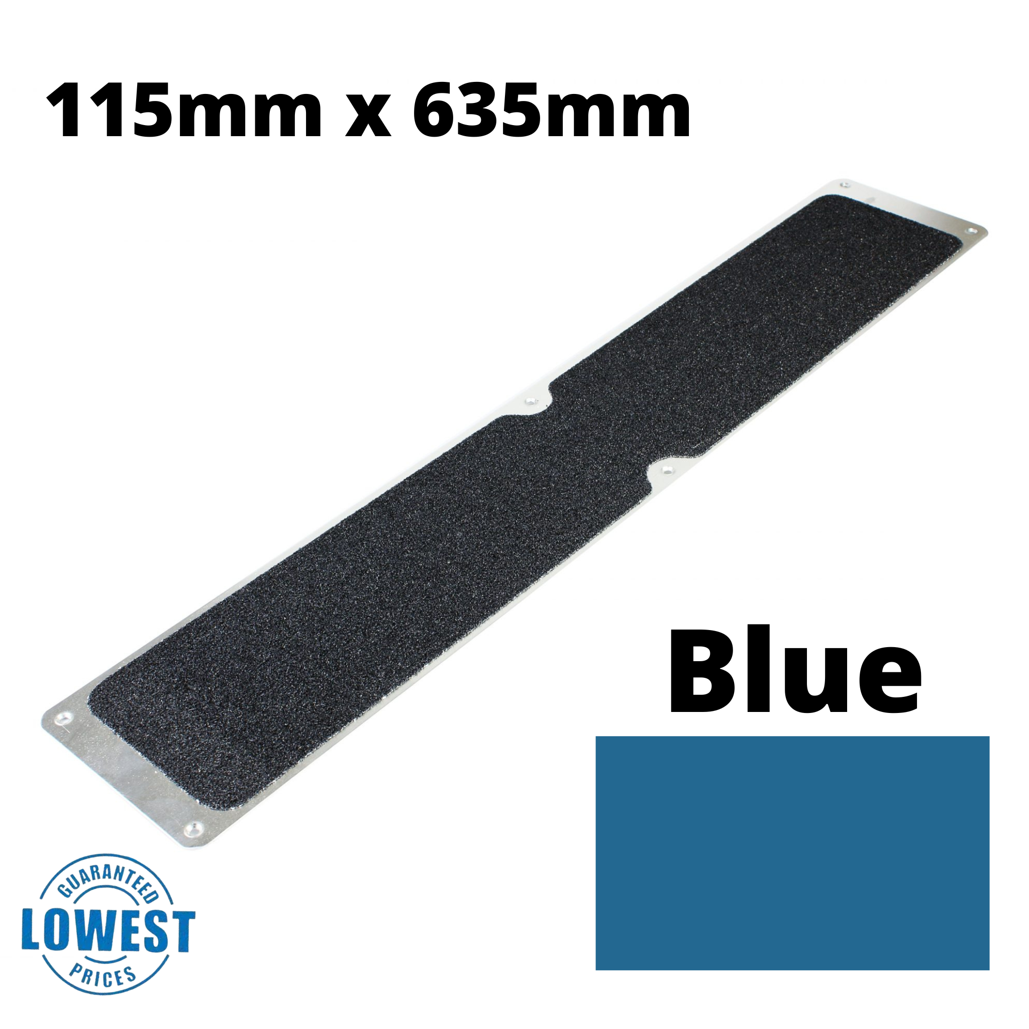115mm x 635mm Non Slip Decking Strips Aluminium Screw Down Plates