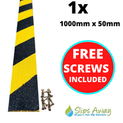 Non Slip Decking Strips GRP Heavy Duty Pro Grade 50mm - BLACK/YELLOW HAZARD