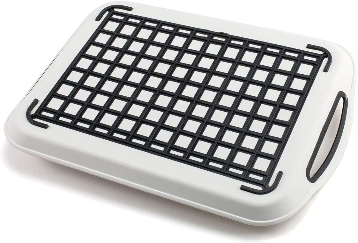 2x Set of Anti-Slip Rectangular Plastic Dinner/Drinks Serving Tray - Slips Away - ‎B07ZBLJ4FX -