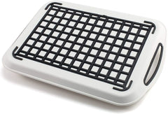 2x Set of Anti-Slip Rectangular Plastic Dinner/Drinks Serving Tray - Slips Away - ‎B07ZBLJ4FX -