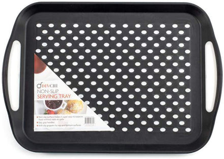 2x Set of Anti-Slip Rectangular Plastic Dinner/Drinks Serving Tray - Slips Away - ‎B07ZBLJ4FX -