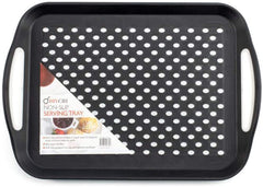 2x Set of Anti-Slip Rectangular Plastic Dinner/Drinks Serving Tray - Slips Away - ‎B07ZBLJ4FX -