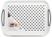 2x Set of Anti-Slip Rectangular Plastic Dinner/Drinks Serving Tray - Slips Away - ‎B07ZBLJ4FX -