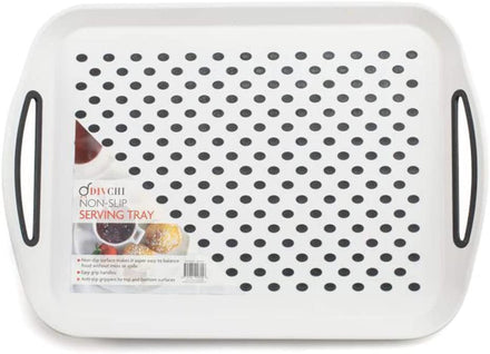 2x Set of Anti-Slip Rectangular Plastic Dinner/Drinks Serving Tray - Slips Away - ‎B07ZBLJ4FX -