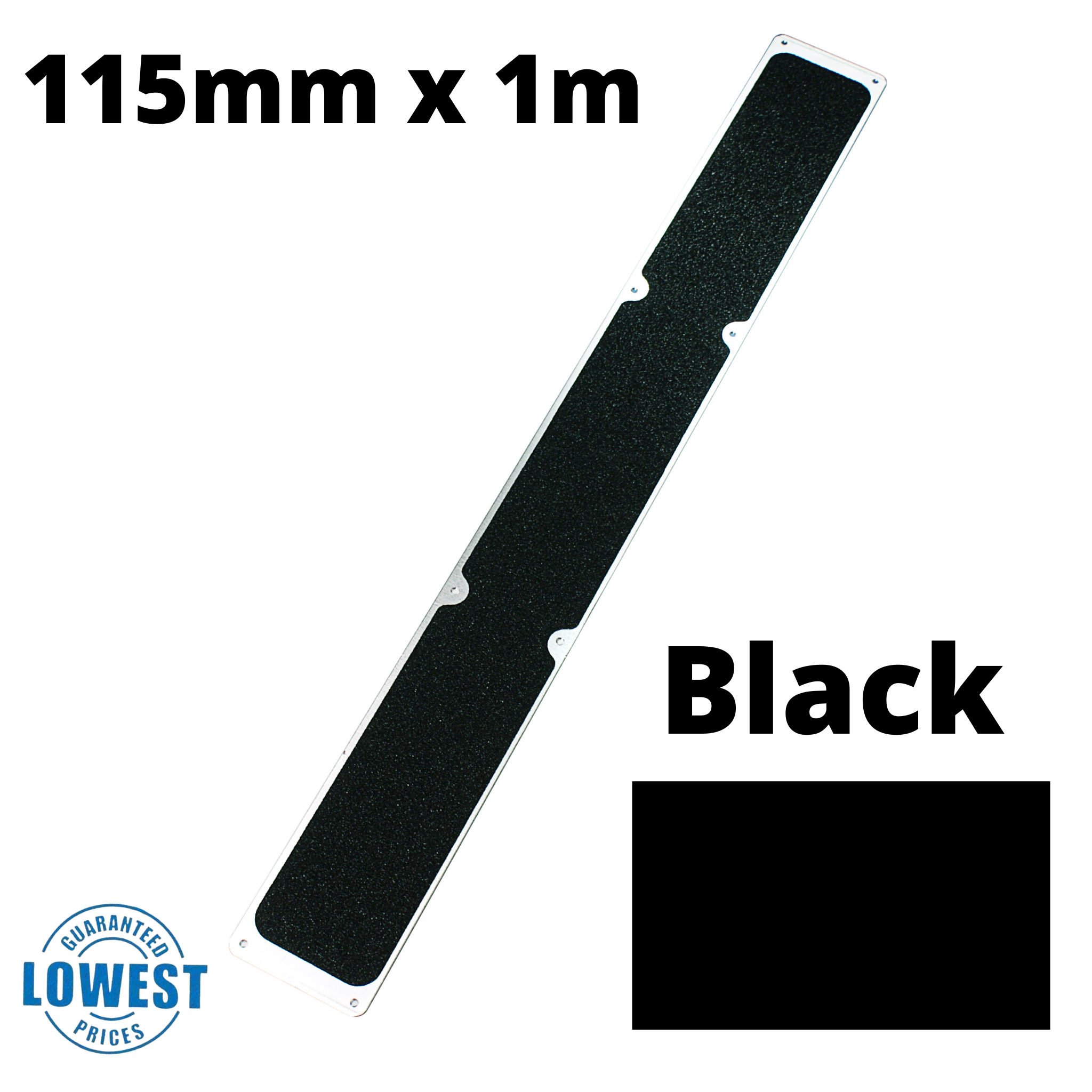 115mm x 1m Non Slip Decking Strips Aluminium Screw Down Plates