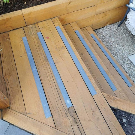 50mm Wide Non-Slip Anti-Skid Decking Strips - Safety and Style for Outdoor Space - GREY - Slips Away - -