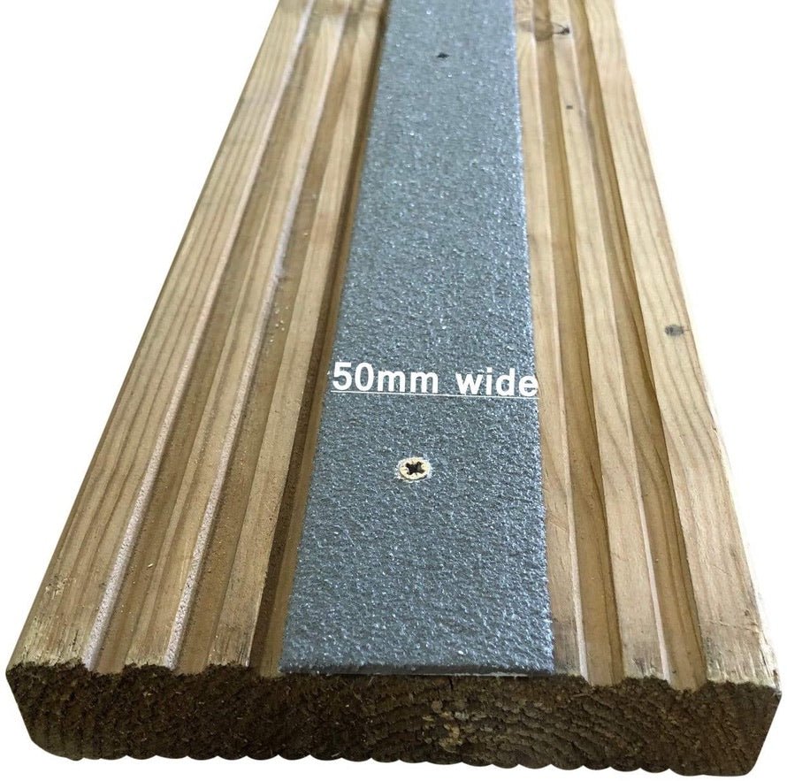 50mm Wide Non-Slip Anti-Skid Decking Strips - Safety and Style for Outdoor Space - GREY - Slips Away - -