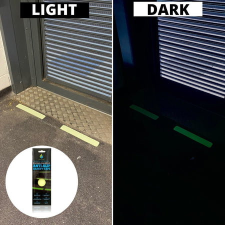 8 Pack Anti Slip Strips Luminous, Glow in the Dark Pre Cut Tape , 12