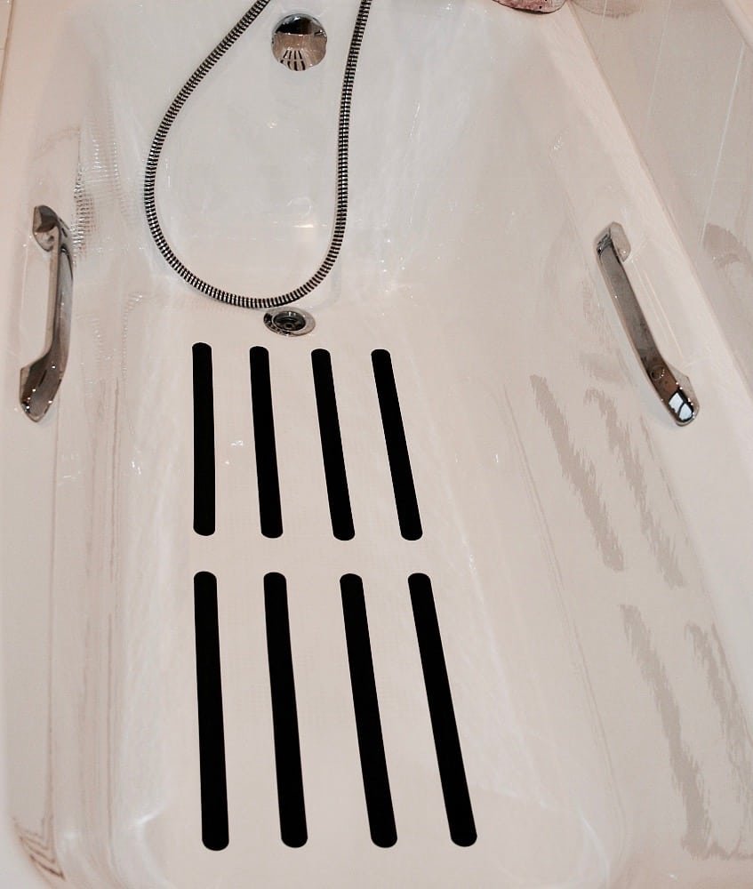 Anti Slip Bath & Shower Stickers – 16x Black Strips - Slips Away - SA014 -