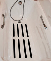 Anti Slip Bath & Shower Stickers – 16x Black Strips - Slips Away - SA014 -